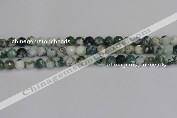 CAG9839 15.5 inches 8mm faceted round tree agate beads