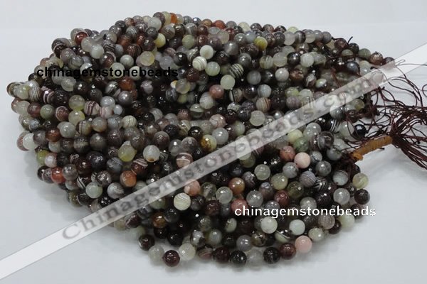 CAG984 15.5 inches 10mm faceted round botswana agate beads wholesale