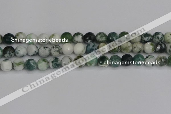 CAG9841 15.5 inches 12mm faceted round tree agate beads