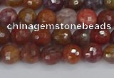 CAG9845 15.5 inches 4mm faceted round red moss agate beads