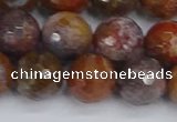 CAG9848 15.5 inches 10mm faceted round red moss agate beads