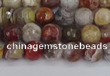 CAG9861 15.5 inches 6mm faceted round Mexican crazy lace agate beads