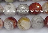 CAG9864 15.5 inches 12mm faceted round Mexican crazy lace agate beads