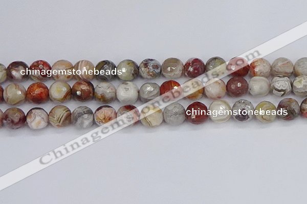 CAG9864 15.5 inches 12mm faceted round Mexican crazy lace agate beads