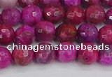 CAG9876 15.5 inches 6mm faceted round fuchsia crazy lace agate beads