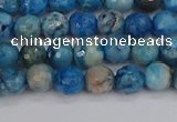 CAG9882 15.5 inches 4mm faceted round blue crazy lace agate beads