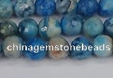 CAG9883 15.5 inches 6mm faceted round blue crazy lace agate beads