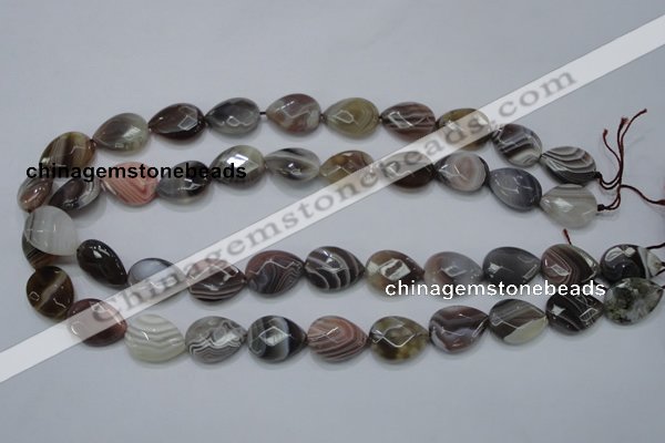 CAG989 15.5 inches 13*18mm faceted flat teardrop botswana agate beads