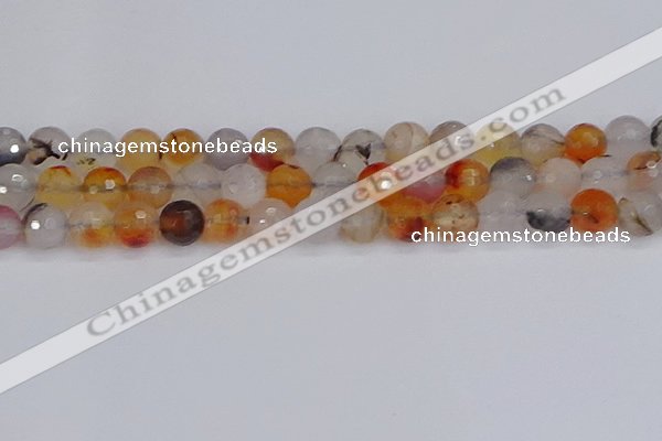 CAG9892 15.5 inches 10mm faceted round dendritic agate beads