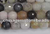 CAG9897 15.5 inches 6mm faceted round parrel dendrite agate beads