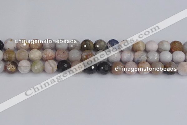 CAG9898 15.5 inches 8mm faceted round parrel dendrite agate beads