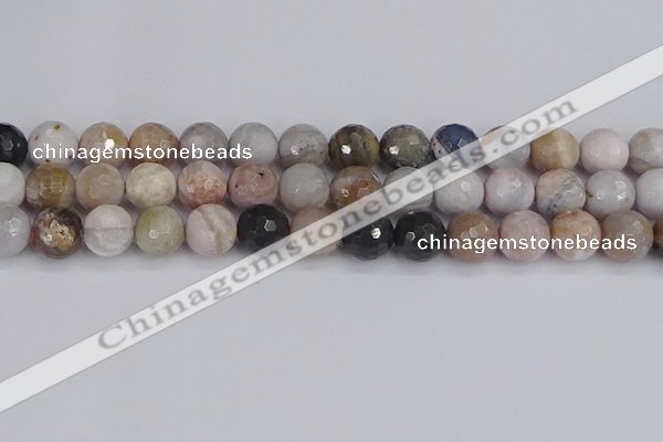 CAG9899 15.5 inches 10mm faceted round parrel dendrite agate beads