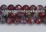 CAG9903 15.5 inches 4mm faceted round red lightning agate beads