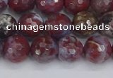 CAG9905 15.5 inches 8mm faceted round red lightning agate beads