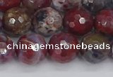 CAG9906 15.5 inches 10mm faceted round red lightning agate beads