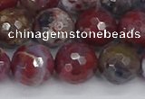 CAG9907 15.5 inches 12mm faceted round red lightning agate beads