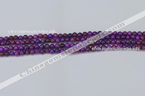 CAG9917 15.5 inches 4mm round purple crazy lace agate beads