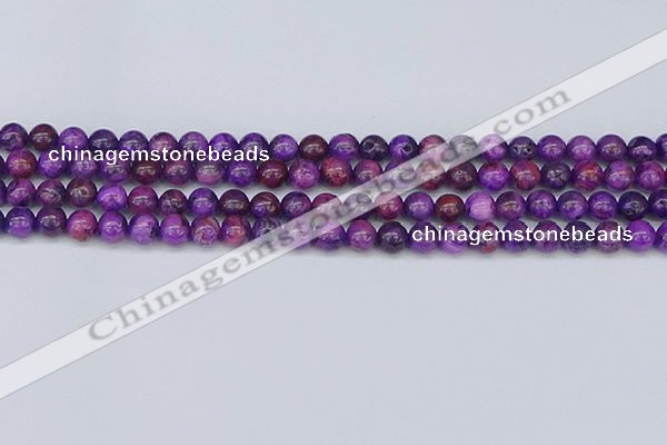 CAG9918 15.5 inches 6mm round purple crazy lace agate beads