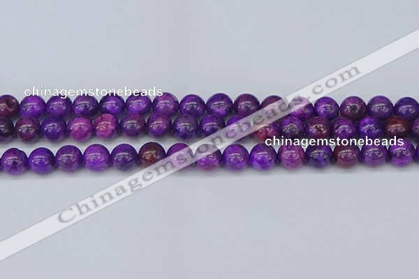 CAG9919 15.5 inches 8mm round purple crazy lace agate beads