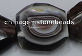 CAG992 15.5 inches 30*40mm faceted freeform botswana agate beads