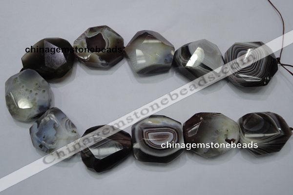 CAG992 15.5 inches 30*40mm faceted freeform botswana agate beads