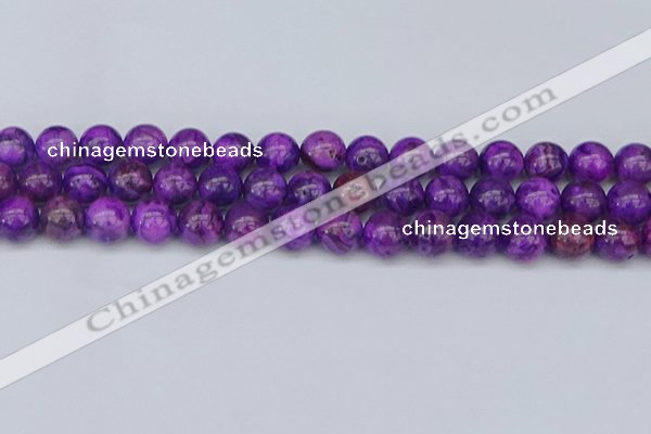 CAG9920 15.5 inches 10mm round purple crazy lace agate beads