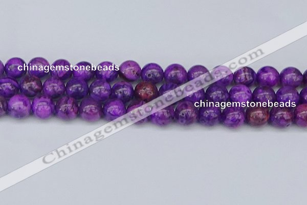 CAG9921 15.5 inches 12mm round purple crazy lace agate beads