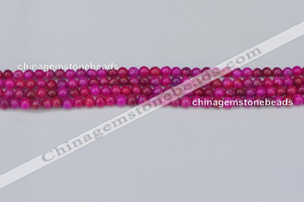 CAG9924 15.5 inches 4mm round fuchsia crazy lace agate beads