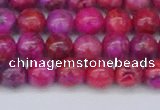 CAG9925 15.5 inches 6mm round fuchsia crazy lace agate beads