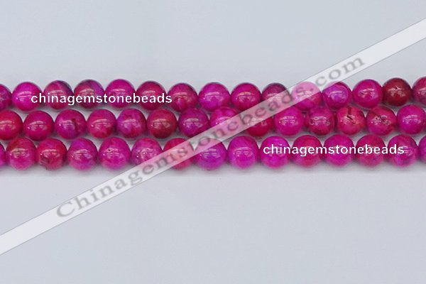 CAG9927 15.5 inches 10mm round fuchsia crazy lace agate beads