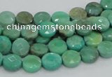 CAG993 15.5 inches 10mm faceted coin green grass agate gemstone beads