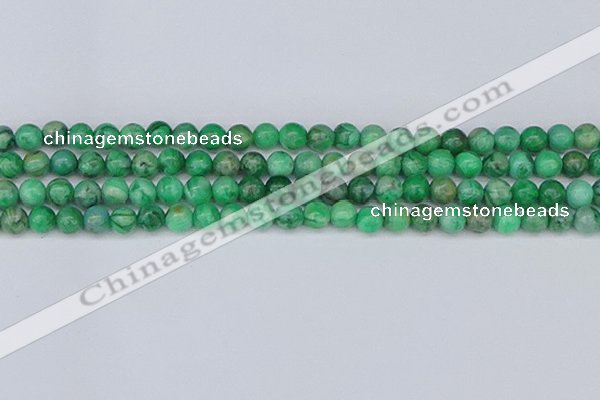 CAG9939 15.5 inches 6mm round green crazy lace agate beads