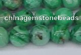 CAG9942 15.5 inches 12mm round green crazy lace agate beads