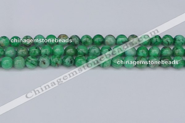 CAG9942 15.5 inches 12mm round green crazy lace agate beads