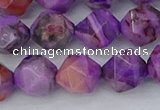 CAG9947 15.5 inches 10mm faceted nuggets purple crazy lace agate beads