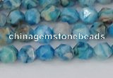 CAG9957 15.5 inches 6mm faceted nuggets blue crazy lace agate beads