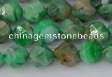 CAG9964 15.5 inches 8mm faceted nuggets green crazy lace agate beads