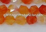 CAG9976 15.5 inches 8mm faceted nuggets red agate beads