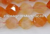 CAG9977 15.5 inches 10mm faceted nuggets red agate beads