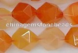 CAG9978 15.5 inches 12mm faceted nuggets red agate beads