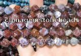 CAG9990 15.5 inches 12mm faceted nuggets red lightning agate beads