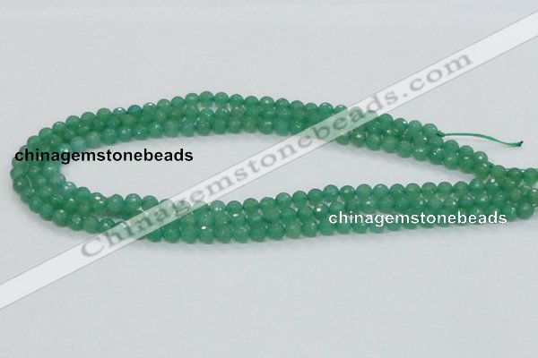 CAJ02 15.5 inches 6mm faceted round green aventurine jade beads