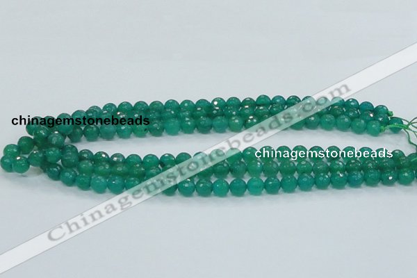 CAJ03 15.5 inches 8mm faceted round green aventurine jade beads