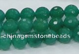 CAJ04 15.5 inches 10mm faceted round green aventurine jade beads