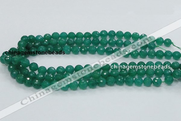 CAJ04 15.5 inches 10mm faceted round green aventurine jade beads