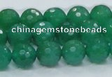 CAJ05 15.5 inches 12mm faceted round green aventurine jade beads