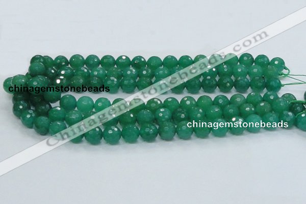 CAJ05 15.5 inches 12mm faceted round green aventurine jade beads