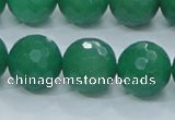 CAJ06 15.5 inches 16mm faceted round green aventurine jade beads