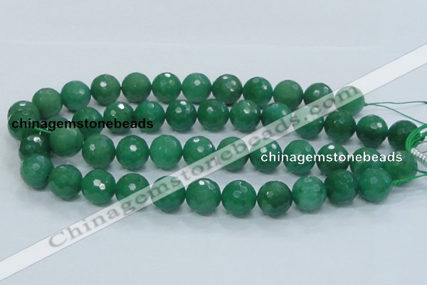 CAJ06 15.5 inches 16mm faceted round green aventurine jade beads