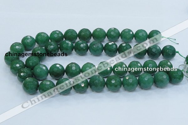 CAJ07 15.5 inches 18mm faceted round green aventurine jade beads